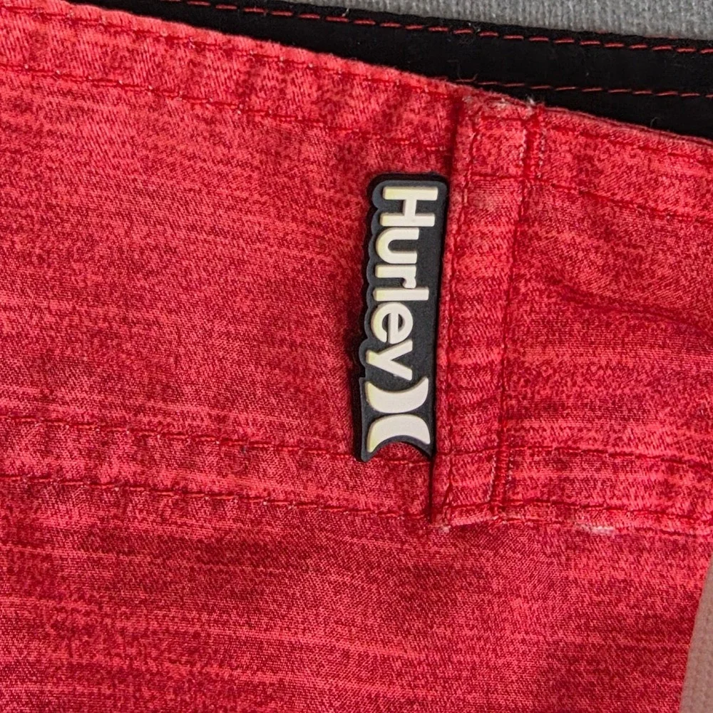 Hurley Board Shorts Mens 32 Red Phantom Stretch Cargo Swim Trunks Surfwear